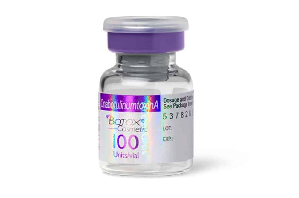 Vial of Botox for crows feet around the eyes, facial expression lines, eyebrows & other applications. image- fda.gov