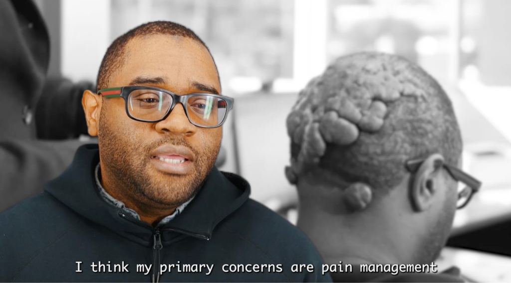 Anwar mentions his concerns after the surgery is pain management and long-lasting results. He expresses that the efficacy of this surgery is also important for him, to finally be free from the 16-year old lesion on his scalp.
