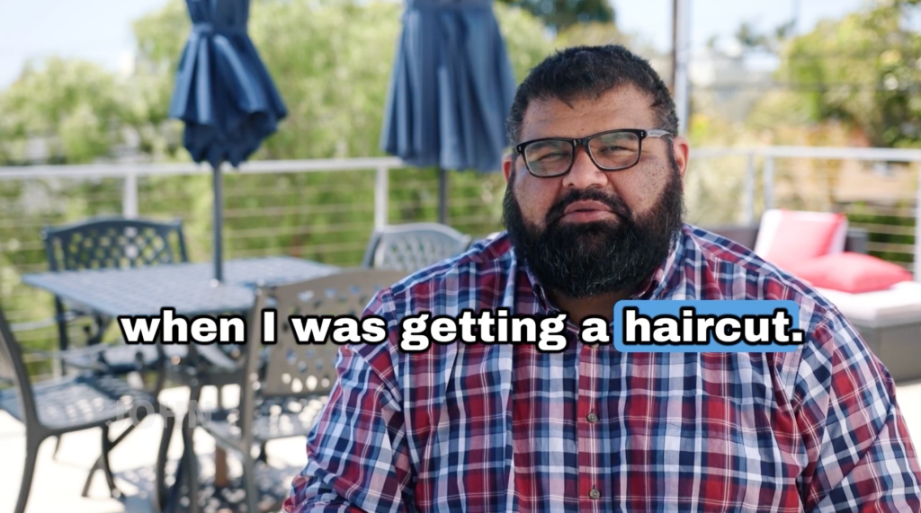 John mentions that his barber was the first person to notice the growing bumps at the back of his scalp.